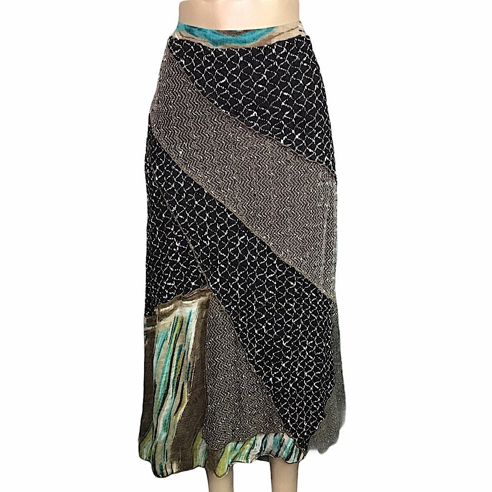 Paniz Knit Patchwork Skirt - image 1